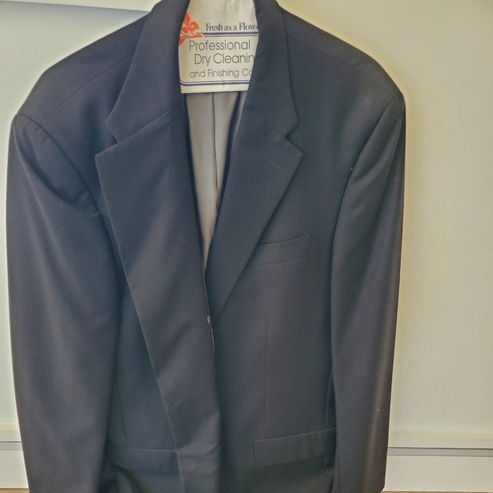 Perry Ellis Portfolio Navy Men's Wool Suit 42L